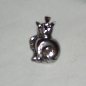 Cat broach and pendant -silver 2 inches-vintage